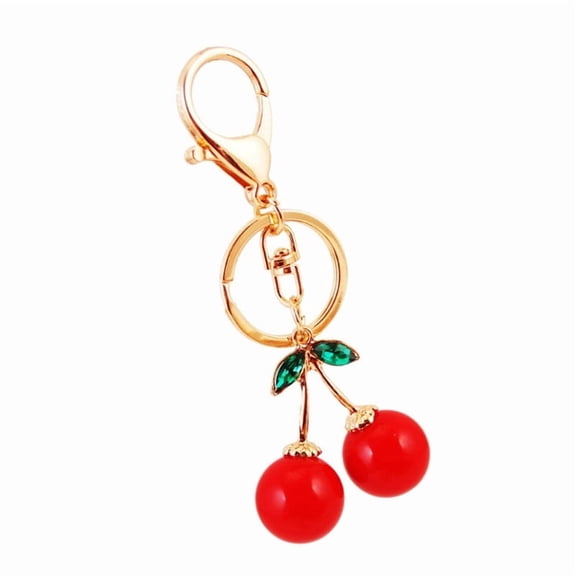 Cherry Keychain Holder Realistic Fruit Pendant Keyring Versatile Phone Chain