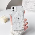 thumbnail image 4 of XUCP-Compatible avec iPhone 12/12 Pro Étui Transparente Magnétique Compatible avec MagSafe Mignon Lys Fleurs Florales pour Femmes Filles Étui Arrière Rigide PC Antichoc Protectrice - Blanc, 4 of 4