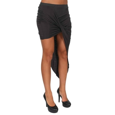 Rayon Velvet Skirt - Women's Rayon Skirt Twisted Draped Asymmetrical Made in the USA