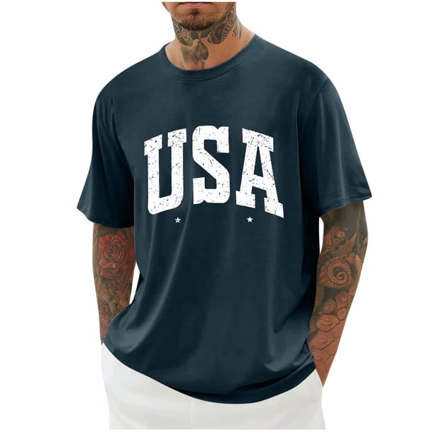 Camisas de Manga Larga para Hombres Imprimir Cuello Redondo Manga Corta Blusa Algodón Lino Poliéster, Camisa de Moda Casual para Hombres