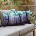 thumbnail image 4 of Teal Purple Forest Outdoor Pillow Covers 20"x12" Set of 2, Waterproof Throw Pillow Covers for Patio Furniture, Vintage Foggy Woods Tree Decorative Cushion Pillowcases for Garden Porch Couch Sofa, 4 of 9