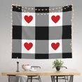 thumbnail image 2 of Xecao Heart Black Buffalo Plaid Gingham patten Tapestry 60x51 Inches Wall Hanging Poster Tapestry for Living Room Bedroom Home Decor, 2 of 6