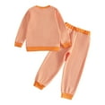 thumbnail image 4 of TAmten Cute Newborn Boy Outfits Fall Winter Outfits Letter Crewneck Sweatshirt Casual Pants 2Pcs Clothes Set Toddler Outfit for Boys(Orange,3-4 Years), 4 of 8