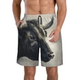 thumbnail image 1 of Balery Mystical Bull in Fog Traje de Baño Estilo Hawaiano para Hombre, Shorts de Secado Rápido con Bolsillos-Small, 1 of 6