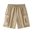 thumbnail image 1 of pstuiky Pantalones cortos para hombre, Pantalones cortos de trabajo para hombre, informales, holgados y versátiles, de verano, de corte medio, transpirables, para exteriores Pantalones cortos cargo, 1 of 2