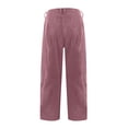 thumbnail image 5 of GEWSEY Womens Corduroy Pants High Waisted - Wide Leg Pant Casual Loose Trousers with Pocket Fall Winter Outfits (Red, XL), 5 of 6