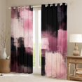 thumbnail image 2 of Homewish Vintage Artwork Adult Black Out Curtains, Black Pink Square Abstract Curtains Pack of 2 (42x63 Each), Fashion Oil Printing Bedroom Curtains, Blackout Curtains Bedroom Decor, 2 of 5