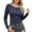 Navy, variant on ZyeKqe Womens Long Sleeve Shirts Scoop Neck Ribbed Knit Buttons Slim Fitted Soft Goin Going out Tops Fall Winter Cute Basic Tees