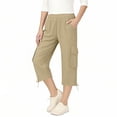thumbnail image 3 of ZHOGXU Classic Summer Solid Color Straight Leg Kids Capri Cargo Pants For Girls With Pocket Comfortable Everyday Wear, 3 of 7