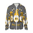 thumbnail image 2 of Uemuo Bee Kind Pattern Women's Full Zip UPF 50+ Sun Protection Hoodie Jacket Long Sleeve Sun Shirt Hiking Outdoor Performance with Pockets-, 2 of 9