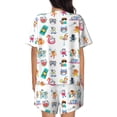 thumbnail image 6 of Balery Hello Summer Cat Pattern Womens Pajama Sets 2 Piece Soft Short Sleeve Top and Shorts Sleepwear Round Neck Pjs Lounge Set with Pockets-Medium, 6 of 7