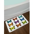 thumbnail image 2 of Colorful Bath Mat, Different Varieties of Butterflies Sketch Art Image on Plain Backdrop, Plush Bathroom Decor Mat with Non Slip Backing, 29.5" X 17.5", White and Multicolor, by Ambesonne, 2 of 2