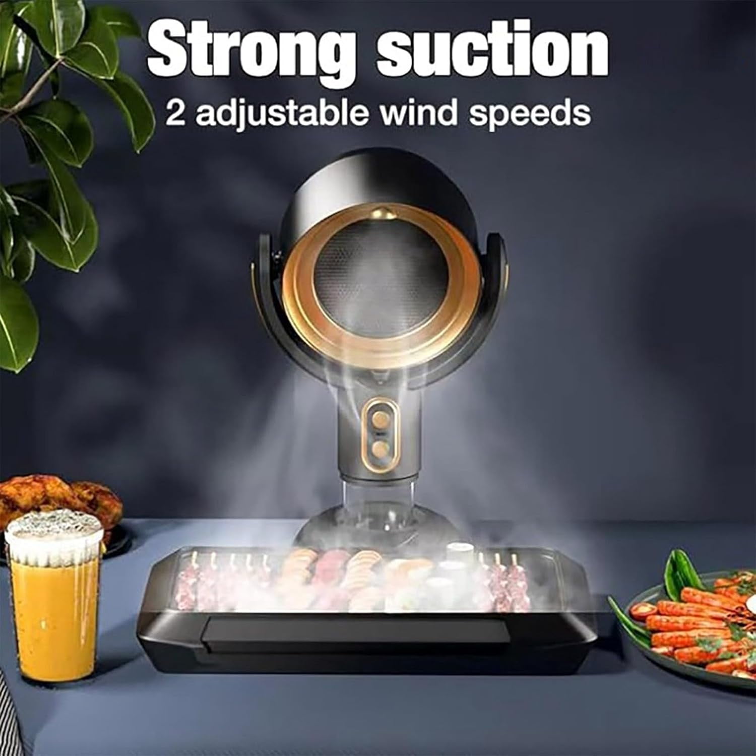 Smoke Fan for Smoking Indoorsv,Portable Smoke Fan for Smoking Indoors, Rechargeable Smoke Eliminator for Home Smoking, Air Purifier with Removable Filter, Household Desktop Range Hood for Cooking