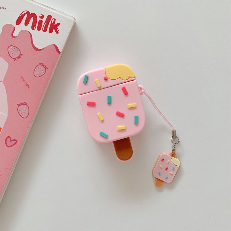 ICECREAM AIR POD SILICON CASE。 Shell Vanguard Ice Cream Style Silicone Headphone Case for