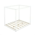 thumbnail image 5 of Harper & Bright Designs Wood Queen Size Canopy Platform Bed Frame with Support Legs, White, 5 of 9