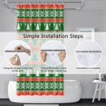 thumbnail image 5 of Christmas Shower Curtain for Bathroom 72x84inches Boho Green Red Stripes Shower Curtain Set with Hooks X-mas Trees Snowflakes Waterproof Fabric Shower Curtains, 5 of 6