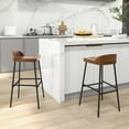 thumbnail image 4 of Gymax Set of 2 Industrial 29'' Bar Stool Bar Height Saddle Seat Kitchen Stool Low Back, 4 of 7