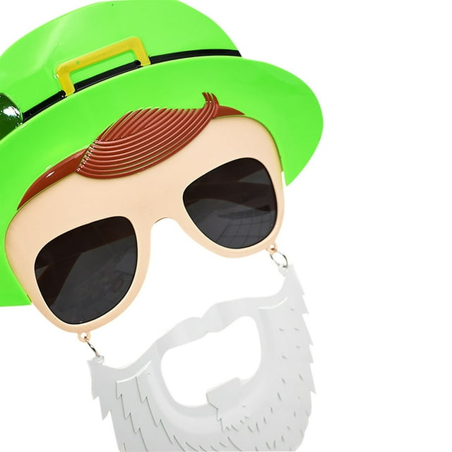 Fiudx Gafas para El Día de San Patricio, Diseño de Sombrero de Copa Brillante, Divertidos Accesorios de Fiesta, Decoración de Disfraces Navideños, Estilo Irlandés Original, para Adultos y Adolescente