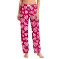 thumbnail image 2 of Valentine's Day Print Pants for Women Casual Love Heart Lounge Pants Loose Fit Fashion Winter Drawstring Elastic Waist Pajama 2026 Red L, 2 of 7
