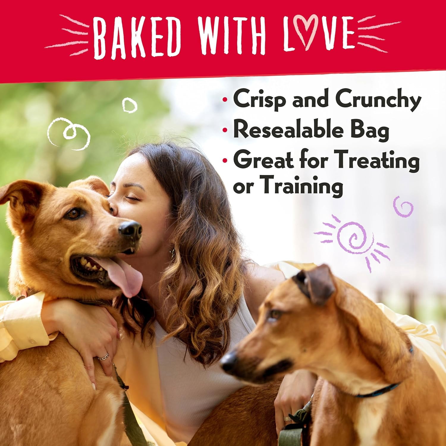 Charlee Bear Crunchy Dog Treats, Bearnola Bites Blueberry Pie, Puppy Training Treats, Vegan Dog Snacks, 8 oz Bags (2), Made USA