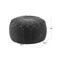 thumbnail image 4 of Madison Park Kelsey Round Pouf Ottoman Orange See below, 4 of 4