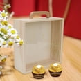 thumbnail image 4 of Wooden Box with Handle with Sliding Lid Unpainted Empty Portable Trinket Box Acrylic Lid Small, 4 of 8