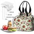 thumbnail image 4 of Pioneer Flower Floral Print Pattern Drawstring Lunch Bag Women - Drawstring Lunch Bag Insulated for Work Office - Stain-Resistant Large Lunchbags for Women with Multi-Pockets, 4 of 6