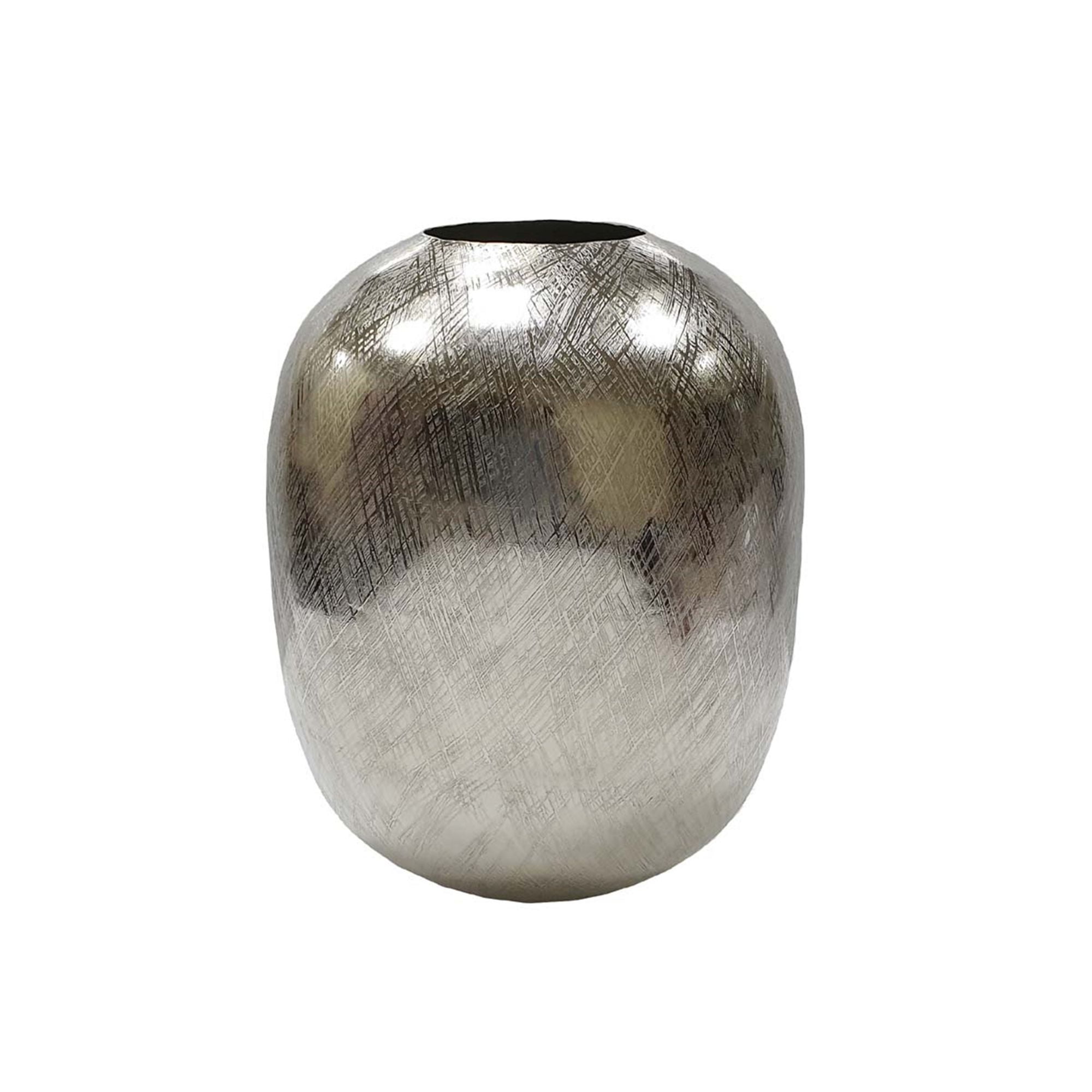 A & B Home 12.75 Silver Contemporary Round Decorative Vase A & B Home 12.75 Silver Contemporary Round Decorative Vase
