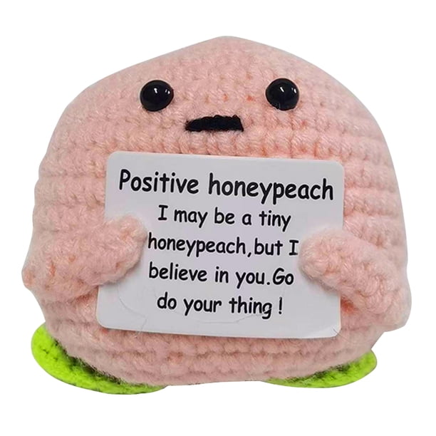 Interesante Muñeca Tejida Hecha A Mano Con Hilo Patata Y Tarjeta (G) 6CM Melocotón