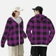 thumbnail image 4 of Fotbe Purple Black Plaid Chaqueta con Protección Solar UPF 50+ para Hombre y Mujer, Camisa con Capucha y Bolsillos-Large, 4 of 7