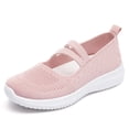 thumbnail image 2 of IEMIEMIEM Women's Mary Jane Walking Shoes Comfortable Knit Flats Soft Slip on Dress Shoes for Women Casual Nurse Flats Diabetic Shoes with Arch Support Pink 7 Wide, 2 of 8