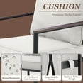 thumbnail image 5 of COOS BAY Sand Dune 5-piece Light Brown Wicker Outdoor Patio Conversation Set with Wood Grain Top Nesting Coffee Tables and Beige Cushions, 5 of 9