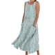 thumbnail image 1 of Vestido de Verano para las Mujeres sin Mangas Lino-Look Impreso Maxi, Suelto Fluido Y Vestido Sexy de Moda para las Mujeres, 1 of 5