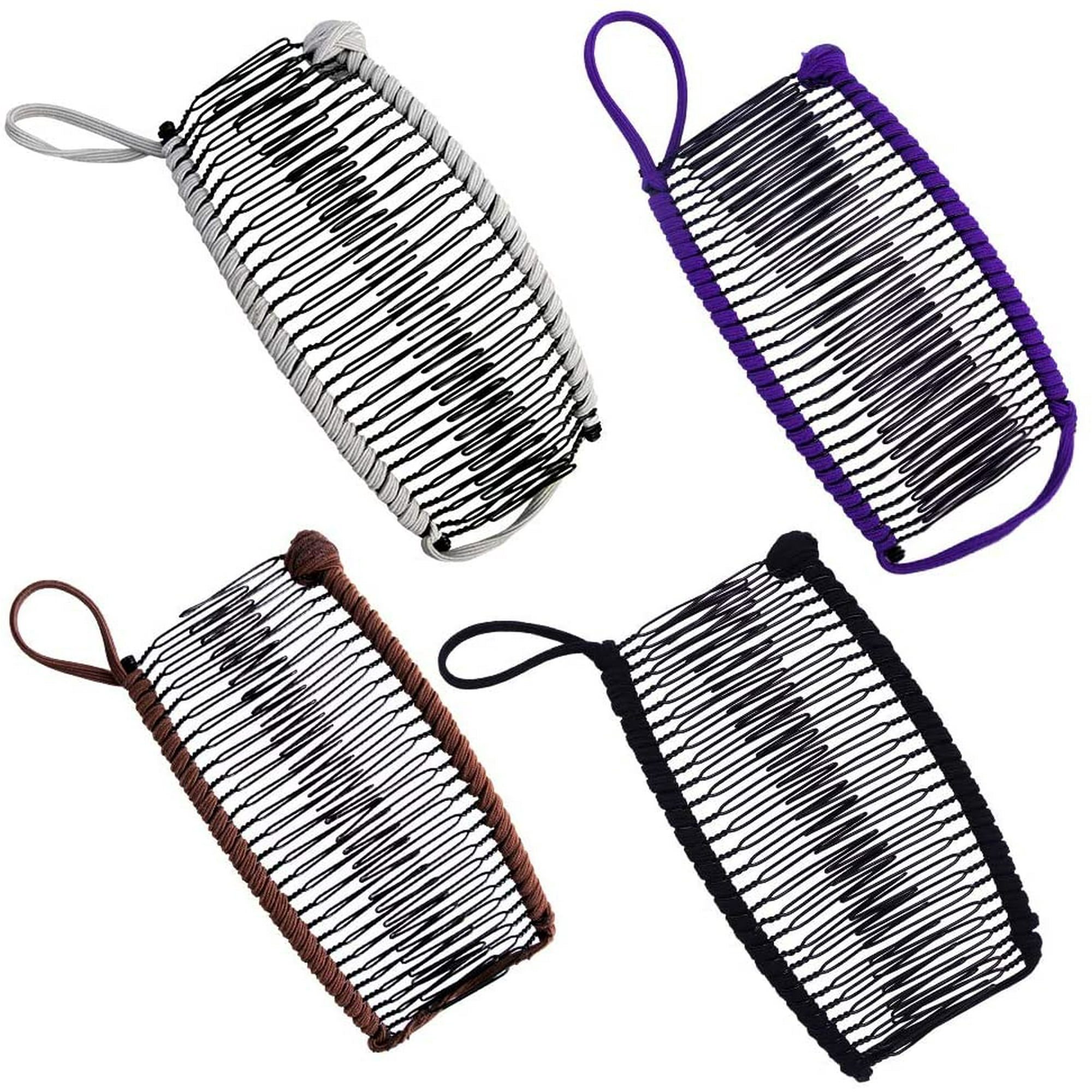 4pcs Banana Clips Large Size Stretch Banana Hair Clip for Thick Hair Vintage Clincher Comb Hair Clamp Ponytail Holder Grip Banana Clip Comb Tool for Women Curly Hair (Black, Brown,Purple, Grey) | 4pcs Banana Clips Large Size Stretch Banana Hair Clip for Thick Hair Vintage Clincher Comb Hair Clamp Ponytail Holder Grip Banana Clip Comb Tool for Women Curly Hair (Black, Brown,Purple, Grey) |