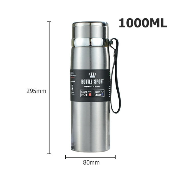 Termo de vacío de acero inoxidable doble Botella de agua Taza aislada (acero de 1000 ml) Likrtyny Para estrenar