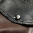thumbnail image 4 of Turilly Men's Faux Leather Bomber Jacket Sherpa Collar Zip Up Flap Pockets Casual Coat for Fall Winter, 4 of 9