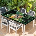 thumbnail image 2 of St Patricks Day Table Cloths for 6 Foot Rectangle Tables, Watercolor Dogs Green Shamrock Plaid Patio Waterproof Elastic Fitted Tablecloths, Washable Rectangular Table Cover for Camping, 2 of 8