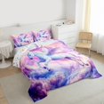 thumbnail image 3 of Homewish Cute Cartoon Unicorn Bedding Comforter Set,Dreamy Princess Castle Twin Comforter Sets,Pink Purple Bedding Set For Girls Kids,Ultra Soft Home Decor Reversible,2-Piece, 3 of 8