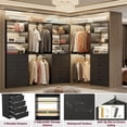 thumbnail image 4 of Homieasy 5.3FT Wood Closet Organizer System with 12 Wood Drawers and 10 Shelves, Modular Walk-in Closets Storage Unit for Walk-in Closet, Bedroom, Black(3 Packs), 4 of 7
