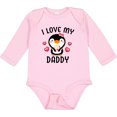 thumbnail image 3 of Inktastic I Love My Daddy with Cute Penguin and Hearts Girls Long Sleeve Baby Bodysuit, 3 of 5