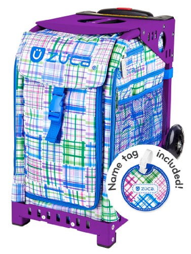 Zuca Berry Patch ice skating roller bag & Purple Frame with Flashing Wheels by ZUCA