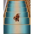 thumbnail image 2 of Teal Blue Khaki Ombre Stair Treads Non Slip Indoor for Wooden Steps, Modern Abstract Art Gradient 4 Pcs Stair Mats for Elders Dogs, 8 x 30 Inch Carpet Treads Runner Rugs for Staircase, 2 of 7