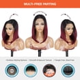 thumbnail image 3 of GLAM21USA HD Lace Front Bob Wig 13X6 Transparent Lace Frontal16 Inch Bob Wigs Straight Human Hair Blend Swiss Lace Middle Length Heat Friendly Synthetic Wig - Brianna (OET1B/BURG), 3 of 7