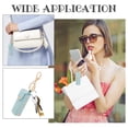 thumbnail image 6 of PU Leather Lipstick Storage Bags Portable Lip Balm Organizer Holder for Women Ladies with Light Gold Tone Alloy Keychain Rectangle Yellow 9x3.2x2.9cm, 6 of 9