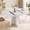 White, variant on Laisnet 47" Round Dining Table for 6, Modern Wooden Dinner Table for Kitchen Living Room, Black