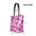 thumbnail image 2 of Tote Bag Aesthetic leather Handbags with Zipper for Women Travel Shoulder Bags Purses with compartment. Roses and Bows, 2 of 6