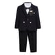 thumbnail image 2 of Conjunto de manga larga con cuello vuelto para niños, color liso, manga larga, informal, con pantalones y collar, chaqueta deportiva informal ajustada de manga larga para niños., 2 of 9