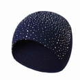 thumbnail image 1 of Baohd Warm Half Side Rhinestones Knitted Caps Acrylic Pinstripe Hats Slouch Beanie Outdoor Fall Winter, 1 of 5