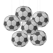 Fun Express 10" diam. Soccer Ball Hanging Paper Lanterns Set - 6 Pieces