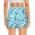 thumbnail image 2 of Lsque Winter Warmth Blue Knitted Printed Women's Running Shorts with Liner Pockets,Elastic Quick Dry Workout Athletic Gym Yoga Shorts,Womens High Waist Shorts-Medium, 2 of 9